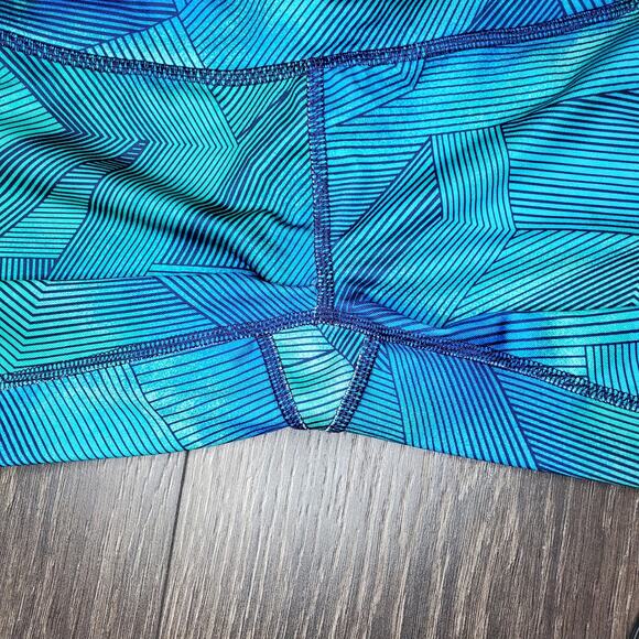 Reebok Athletic Cropped Leggings Size Small Blue Green - Picture 3 of 5